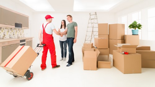 Professional man and van Edgware service focused on safety and protection