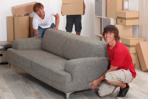 Packed household items ready for removals in Edgware