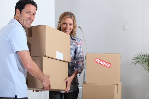 Professional movers handling a flat removal in Edgware